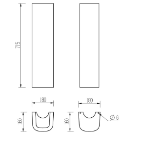 Tuscany 550x400mm 1TH Basin & Full Pedestal - DIPBP1164