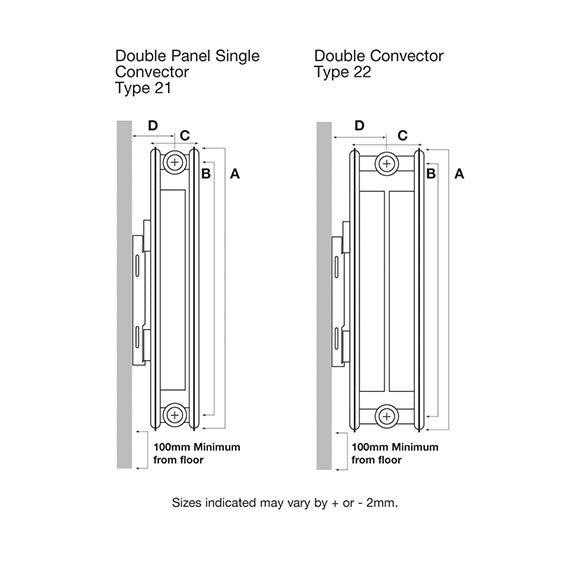 K-Rad Kompact 600mm x 3000mm Type 22 Double Convector Compact Radiator - Kent Plumbing Supplies